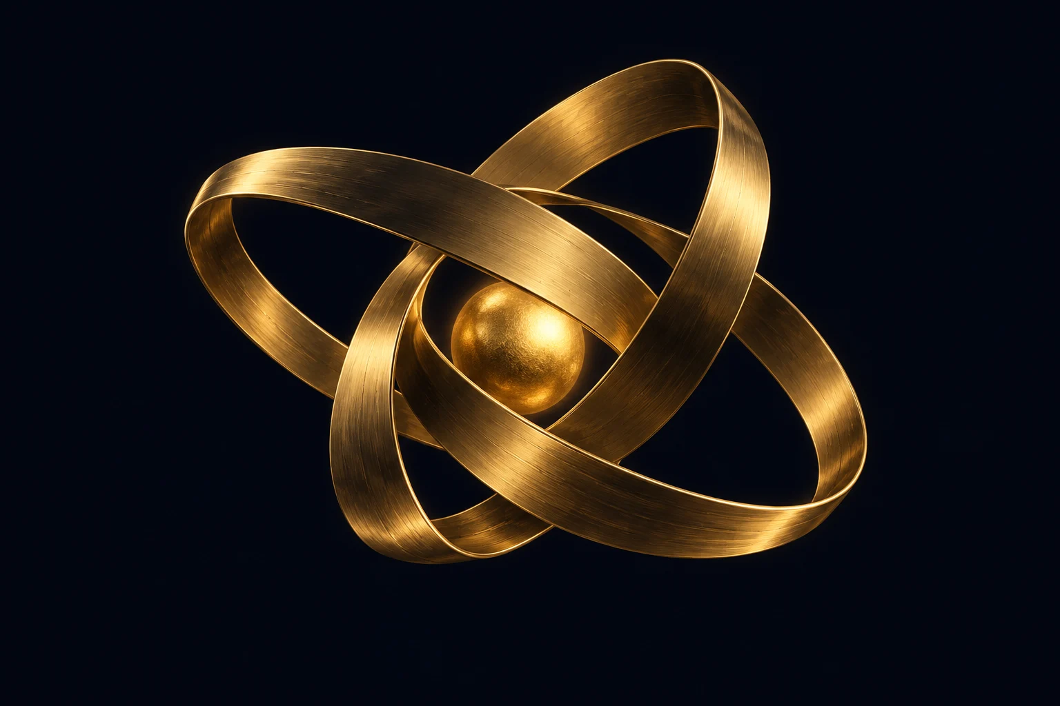 Three golden loops surrounding a shared centre, representing successive cycles of learning